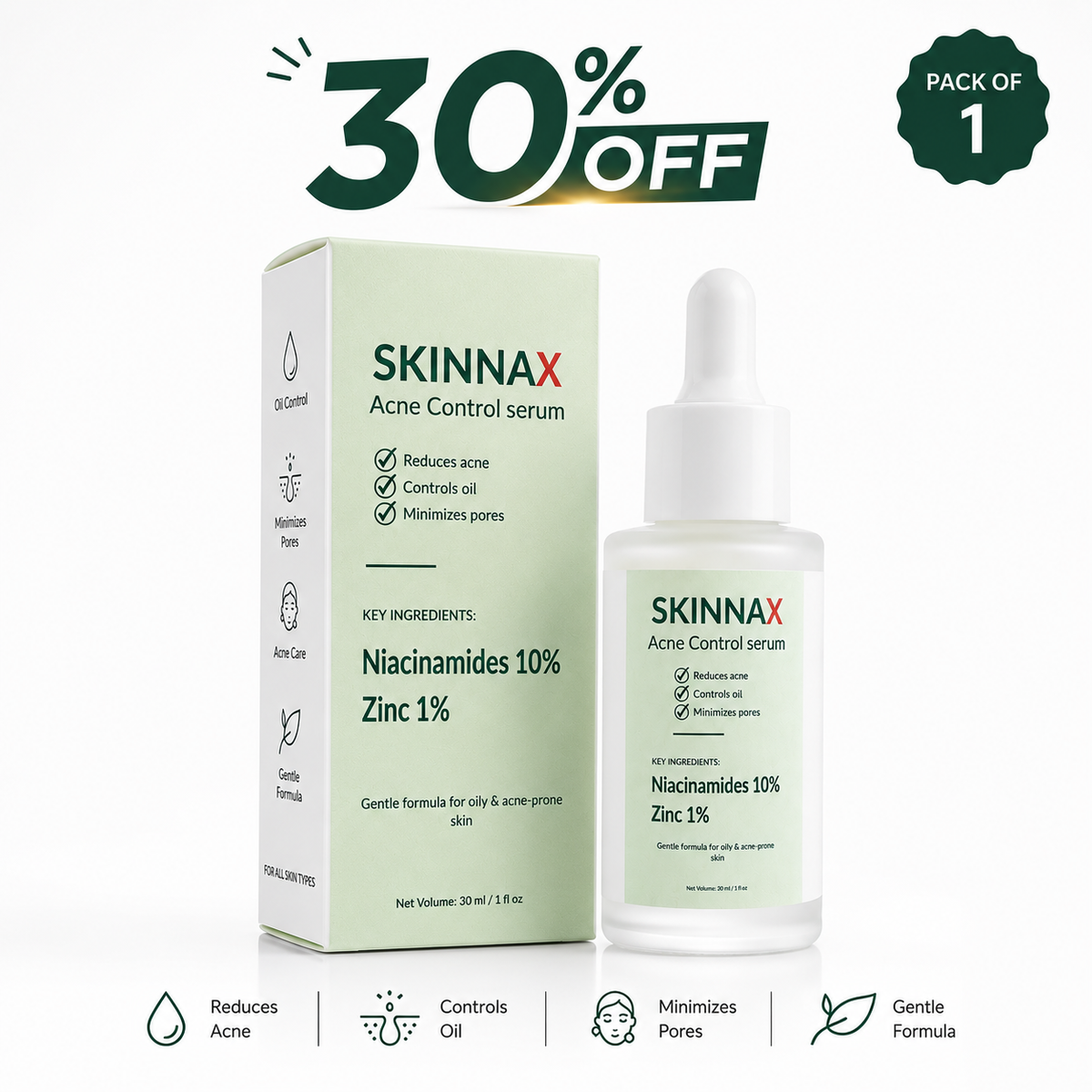 SKINNAX Acne Control Serum (Pack of 1)
